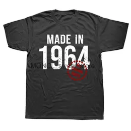 Camisetas masculinas Vintage 1964 Gifts de aniversário de 60 anos t tops redondo pescoço curto slve moda tshirt casual básico paterno dias camisetas h240506