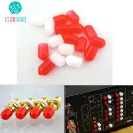 Accessories 50pcs Protect Caps Hifi RCA Lotus Audio AV Signal Socket Antidust Protective Cap Hat antioxidation Rubber Cover Sets Jacket