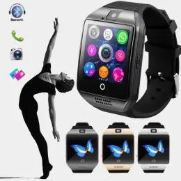 Смотреть Q18 Bluetooth Smart Watch с 2G SIM -карта Мужчины Женщины LargeCapanty Call Phone Smart Wwatch Sport Водонепроницаемы