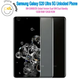 オリジナルSamsung Galaxy S20 Ultra G988B/DS 5G携帯電話12GB RAM 128GB ROM 6.9 '' Snapdragon 865 Octacore Dual Sim Dual Standby Unlockedスマートフォン