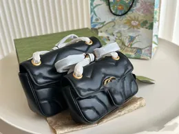 Neue trendige Handtasche Luxus -Designer -Tasche Original Qualität Luxury Cowhide Bag Flash Diamond Schnallencreme Leder lässig vielseitige Umhängetasche