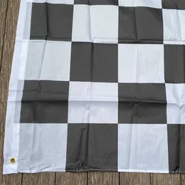 Flagi banerowe bezpłatna wysyłka Czarno -Biała Plaid Banner 3*5 -metrowy wyścigowy flaga wyścigów Racing Flag w szachownicze flagi Motorsport Racing Banner