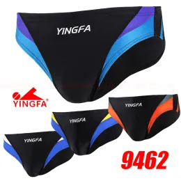 Combina com os meninos masculinos de Yingfa 9462 Treinamento de competição Racing Briefs Professional Swimming Turnks Multicolour Patchwork