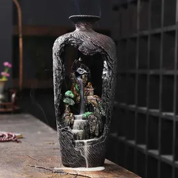 フレグランスランプホーム装飾花瓶のデザインオーナメント樹脂ハンディワークラッキーフェンシュイ滝バックフローセンスバーナーセンサー