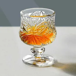 Tumblers 50ml thick glass champagne butterfly carved Termos Para El Agua European style home coaster red wine H240506