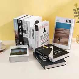 3 peças de moda Luxo Fake Book Desktop Decoration Simulation Book Tabel Livro do livro Villa El Home Decoration Shooting adereços 240429