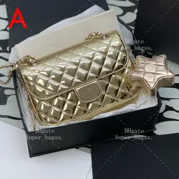 15a Designer Mini flip Bagstar Coin carteira de laca bolsa de couro crossbody saco de corrente feminina 24cm Saco de ombro único requintado com caixa YC444