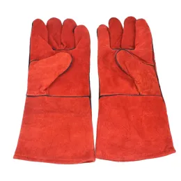 Gloves Animal Handling Gloves Bite Proof Heat Resistant 13.4 Inches Long for Cat Scratch Bird Training Cowhide Leather