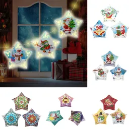 Stitch diy diamantmålning julgran hänge hängande ornament specialformad diamant mosaik xmas dekor för hem nyår gåvor