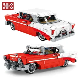 Technic Classic Red Vintage Vehicle Building Blocks City Pull Back Car Creator Ideas Bricks Children Toys Birthday Gifts LJ200928 194s
