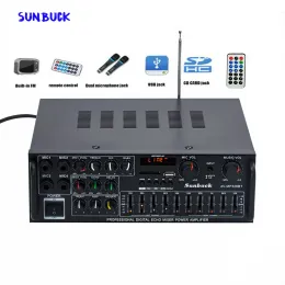 Комплект Sunbuck Караоке -усилитель 2.1 канал 200W*2 Высокая мощность FM USB MP3 10 сегмент Audio Evalizer автомобиль Bluetooth усилитель