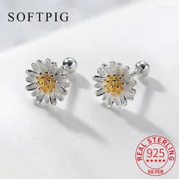 Brincos de garanhão softpig real 925 prata esterlina de 6/8 mm para mulheres clássicas jóias finas perfuradores de parafuso acessórios