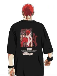 T-shirt maschile anime slam dunk maschi t-shirt sakuragi hanamichi kaede rukawa t-shirt estate di cotone t-shirt marchio di moda con marchio femminile broccato tops t240505