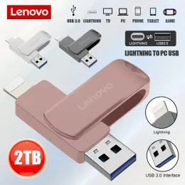 어댑터 Lenovo 3.0 USB 플래시 드라이브 128GB 2TB 펜 드라이브 1TB PENDRIVE U 디스크 HINGH 속도 메모리 USB 스틱 무료 배송 PC iPhone