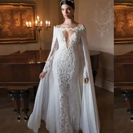 Avvolgimenti nuziali lunghi dal pavimento della spalla con perle in pizzo Scialle da sposa Bridal Accessorio elegante per le spose Cloak di alta qualità 303Y