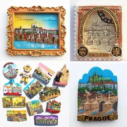 Tschechische Republik Kühlschrankmagnete Prag Landmark Building Touristen Souvenir Magnetic Kühlschrank Aufkleber Sammlung Home Decor Geschenk 240506