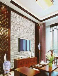 10 meter/lot Chinese style dining room 3D wallpaper stone brick design background wall wallpaper modern wallcovering KD13573973