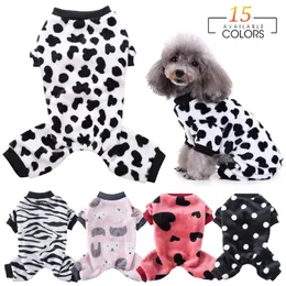 Dog Winter Pajamas Pomeranian Overalls Halloween Print Warm Jumpsuits for Small Puppy Clothes Dogs Chihuahua 240429