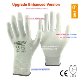 Handskar nmssäkerhet elektriska säkerhetsskyddshandskar 12 par män eller kvinnor antistatiska vita arbetshandskar