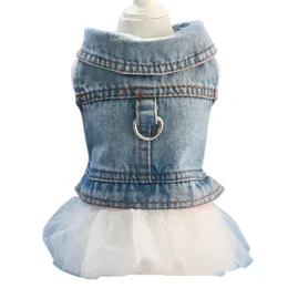 Sommerhundekleidung Deim Jeans Weste Rock Katze Welpe Kleid Yorkie Pommerianische maltesische Pudel Bichon Frise Pet Clothing Bekleidung 240429