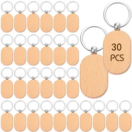 Party Favor DIY Wooden Keychain Diy Wood Tags Creative Wooden Decoration Solid Wood Handmade Pendant Can Engrave Gifts LT953