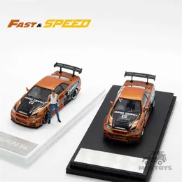 Diecast Model Arabalar Hızlı Hız FS 1 64 Skyline GT-R R34 Z-Tune NFS Hız 7 Yeraltı Rusya Altın Sınırlı Edition 599 Dizel Model Carl2405