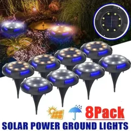 12 -LED Solar Power Disk Light Outdoor Garden Solar Underground Light Deck Światło reflektorów zakopana słoneczna lampa LED dekoracje ogrodowe