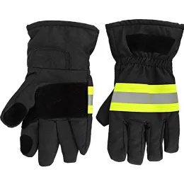 Gloves HeatResistant Glove Fire Retardant Firefighters Hand Protection WearResistance NonSlip Safety Gloves Reflective Strap