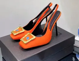 Kare Düğme Dekoratif Stilettos Ayakkabı Tasarımcı Gece Elbisesi 2024