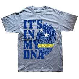 Herr t-shirts curacao det är i min DNA-fingeravtryck flagga stolthet t skjortor grafisk bomull strtwear kort slve födelsedagspresent sommarstil t-shirt h240506