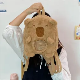 Backpack Cartoon Capybara Plush Kawaii Funny Capibala Crossbody Borsa carino Tote di grande capacità