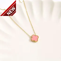 new Van clover necklace High-grade classic four-leaf clover pendant necklace 18k fashion ladies simple high-grade hand light luxury gift