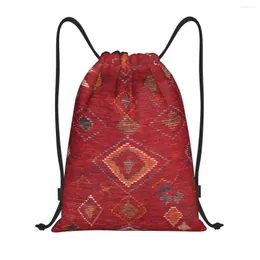 Bolsas de compras Oriental Marroqucan Rug Artwork Backpack Men Men leve antigo Bohemian Gym Sports Sackpack Sacks para viajar