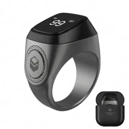 Wristbands IQibla M02 Metal Alloy Tasbih Smart Ring for Muslims Tasbeeh Digital Zikr Counter 5 Prayer Time Reminder Bluetooth Waterproof