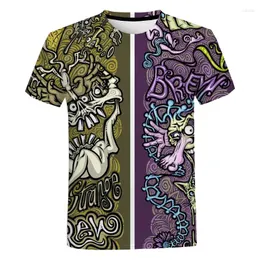 Camisetas masculinas 3d Camiseta engraçada de terror imprimido de arte unissex homens estes de verão moda tendência