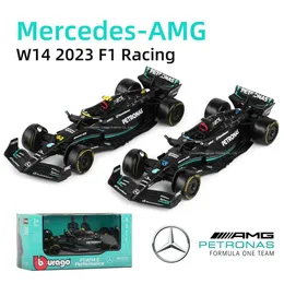 Diecast Model Cars Bburago 1 43 Mercedes AMG 2023 W14 E Performance Formuła F1 Car Die Casting Collection Pojazdów Model Racing Toysl2405