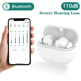 Fones de ouvido recarregam o aparelho auditivo de Bluetooth para surdez portátil TWS Dispositivo de som de som ouvido ouvido para surdos para surdos sem fio