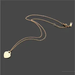 Naszyjniki wiszące projektant naszyjnik moda złota serce luksusowa biżuteria róża walentynkowa prezent z pudełkiem szybka dostawa wisiorki OTA93