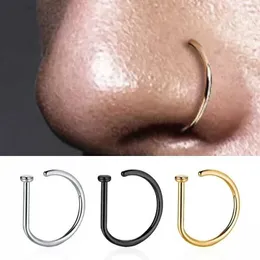 Body Arts Fake Piering Nose Ring Earrings Stainless Steel Fashion Punk Non Piercing Nose Clip Women Men Perforation Septum Body Jewelry d240503