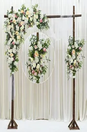Dekorativa blommor kransar Artificial Flower Row Arch Diy Wedding Party Backdrop Dekor Rekvisita Vägg Välkommen Layout Runner6991611