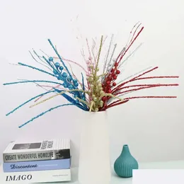 Ghirlande decorative ghirlande ramo ramo rosa bacca simpatica fiore appiccicoso decorazione della festa di Natale decorazione accompagnamento per le attività del matrimonio p dhviz