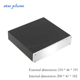 Förstärkare (210*46*191mm) 2204 Allaluminum Power Amplifier Case Halfwidth 1U Profil Chassis DAC Hörlurförstärkare Chassis Shell DIY Box