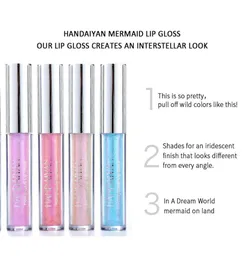 Handaiyan 6 Colors Glow Glout Shimmer Mermaid Lip Gloss Tint Tint Moisturizing Materproof Metal Long Lipgloss Lips Bal1361528