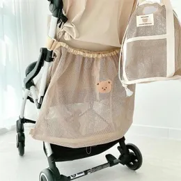 Stroller Parts Herbruikbare Kinderwagen Ophangtas Zomer Mesh Tas Luier Organizer Baby Artikelen Luiers Zakje Grote Capaciteit Winke