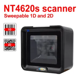 スキャナープラットフォームバーコードスキャナー1D 2DデスクトップOMNIDIRECTIONAL HANDSFREE BAR CODE SCANNER WIRED USB BARCODE READER QR CODE PDF