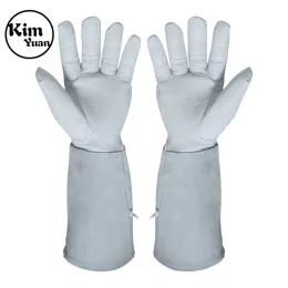 手袋キムユアンレザー溶接手袋熱/耐火性、ガーデニング/ティグ溶接/養蜂/バーベキューに最適