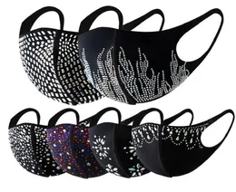 Designer Rhinestone Paiugine Maschera per le ragazze Girls Sequestro Pure Cotton Black Masks Mask Dust Aftora Face Selling4716716