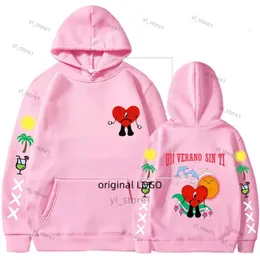 Erkek Hoodies Sweatshirts Kötü Tavşan Un Verano Sin Ti Grafikler Çift Taraflı Baskı Hoodie Kadınlar Büyük Boy Unisex Sakat Sokak Giyim Paltoları 5714