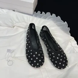 Scarpe designer Slide Slide piatte con scarpe da balletto diamantato garza per trapano hot designer di lussuoso designer di pelle di fabbrica con scatola