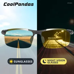 Okulary przeciwsłoneczne TOP Aluminium anty-glare Day Nocne Widzenie Driving okulary Mężczyźni Pochromic Sun Uv400 Zonnebril Heren
